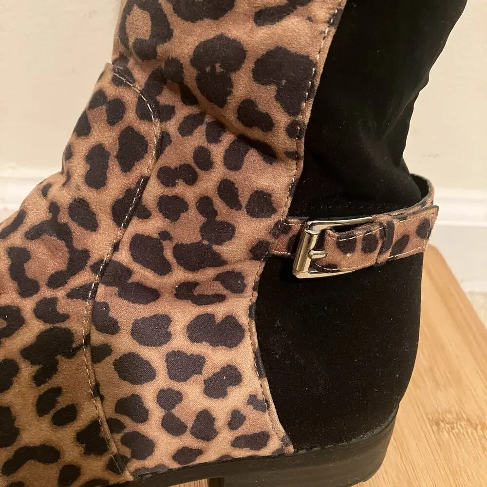 Y2K Vintage Liz Claiborne Leopard Print Knee High Boots
